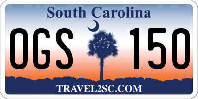SC license plate OGS150