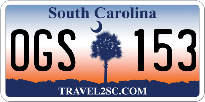SC license plate OGS153