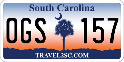 SC license plate OGS157