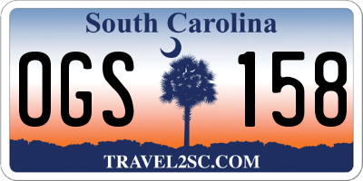 SC license plate OGS158