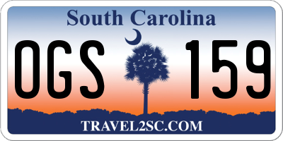 SC license plate OGS159