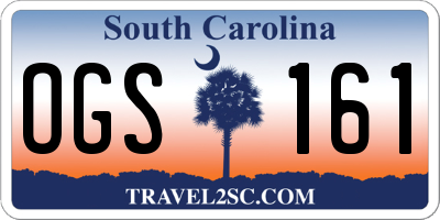 SC license plate OGS161