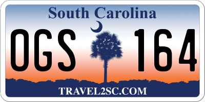 SC license plate OGS164