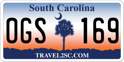 SC license plate OGS169
