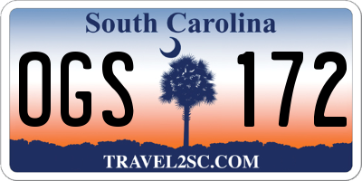 SC license plate OGS172