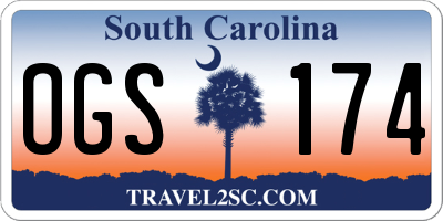 SC license plate OGS174