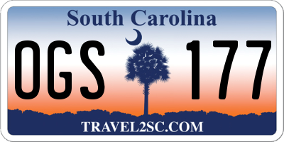 SC license plate OGS177