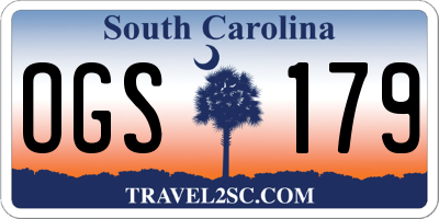 SC license plate OGS179
