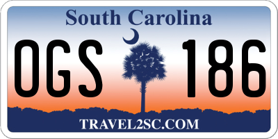 SC license plate OGS186