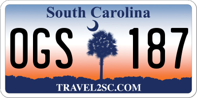 SC license plate OGS187