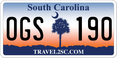 SC license plate OGS190