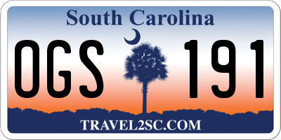 SC license plate OGS191