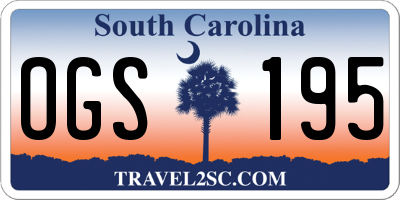 SC license plate OGS195