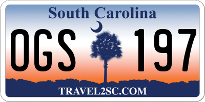 SC license plate OGS197