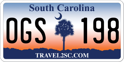 SC license plate OGS198