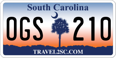 SC license plate OGS210