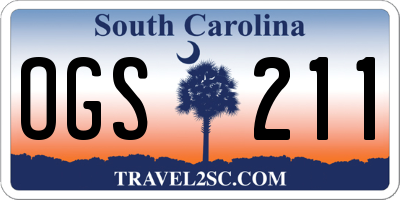 SC license plate OGS211