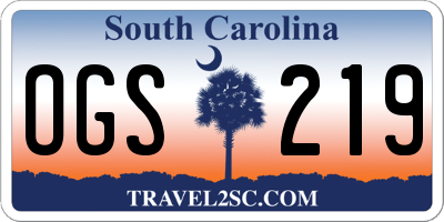 SC license plate OGS219