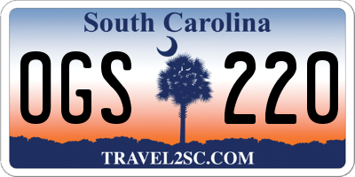 SC license plate OGS220