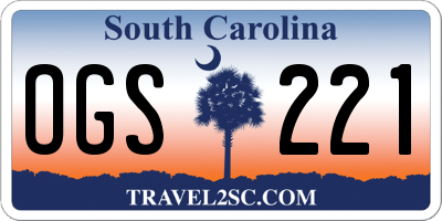 SC license plate OGS221
