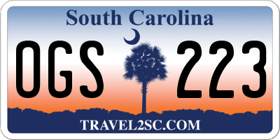 SC license plate OGS223