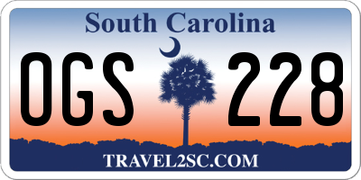SC license plate OGS228