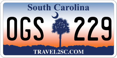 SC license plate OGS229