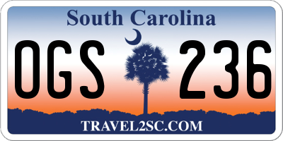 SC license plate OGS236