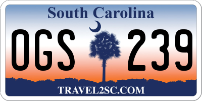 SC license plate OGS239