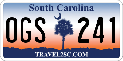 SC license plate OGS241