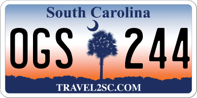 SC license plate OGS244