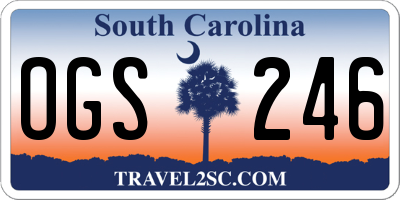 SC license plate OGS246