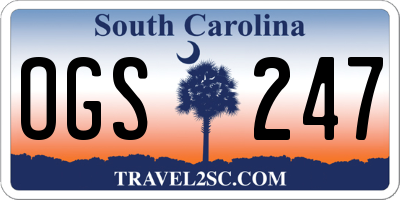 SC license plate OGS247
