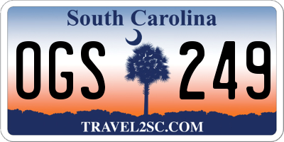 SC license plate OGS249