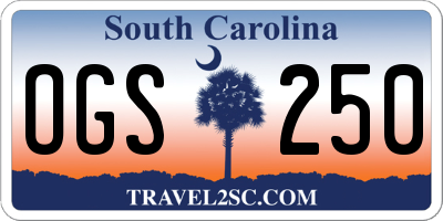 SC license plate OGS250