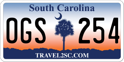 SC license plate OGS254