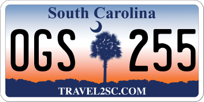 SC license plate OGS255