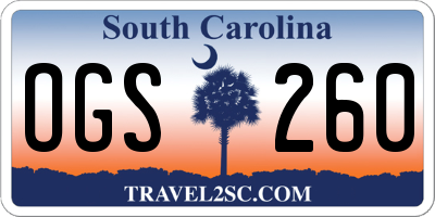 SC license plate OGS260