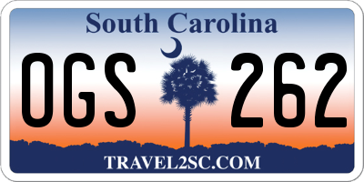 SC license plate OGS262
