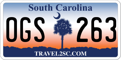 SC license plate OGS263