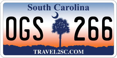 SC license plate OGS266