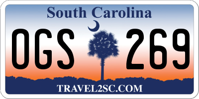 SC license plate OGS269