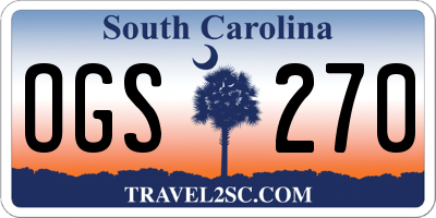 SC license plate OGS270