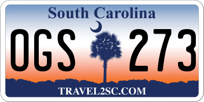 SC license plate OGS273