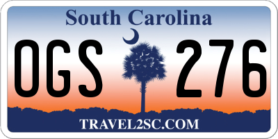 SC license plate OGS276