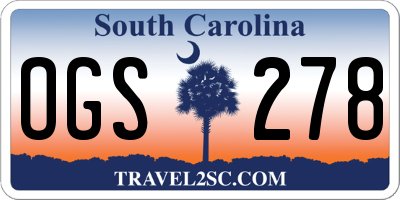SC license plate OGS278
