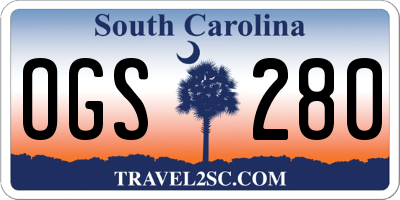 SC license plate OGS280
