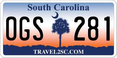 SC license plate OGS281