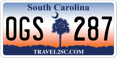 SC license plate OGS287