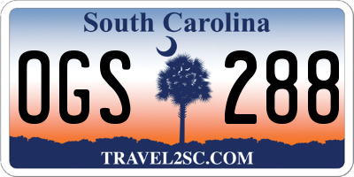 SC license plate OGS288